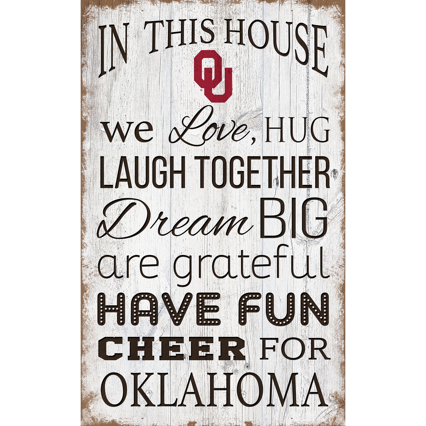 Oklahoma Sooners 11'' x 19'' Team In This House Sign