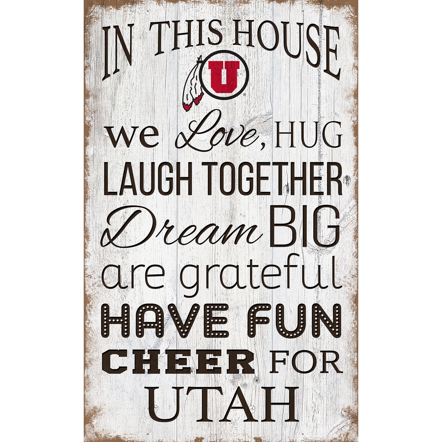 Utah Utes 11'' x 19'' Team In This House Sign