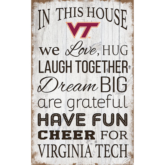 Virginia Tech Hokies 11'' x 19'' Team In This House Sign