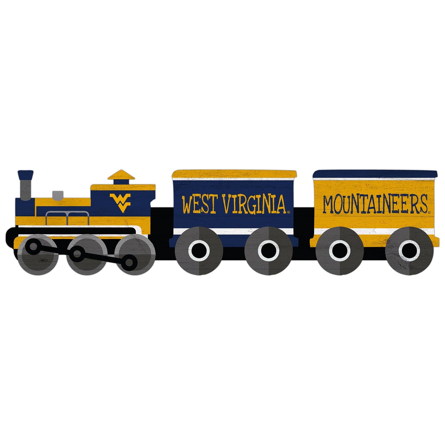 West Virginia Mountaineers 6'' x 24'' Train Cutout Sign