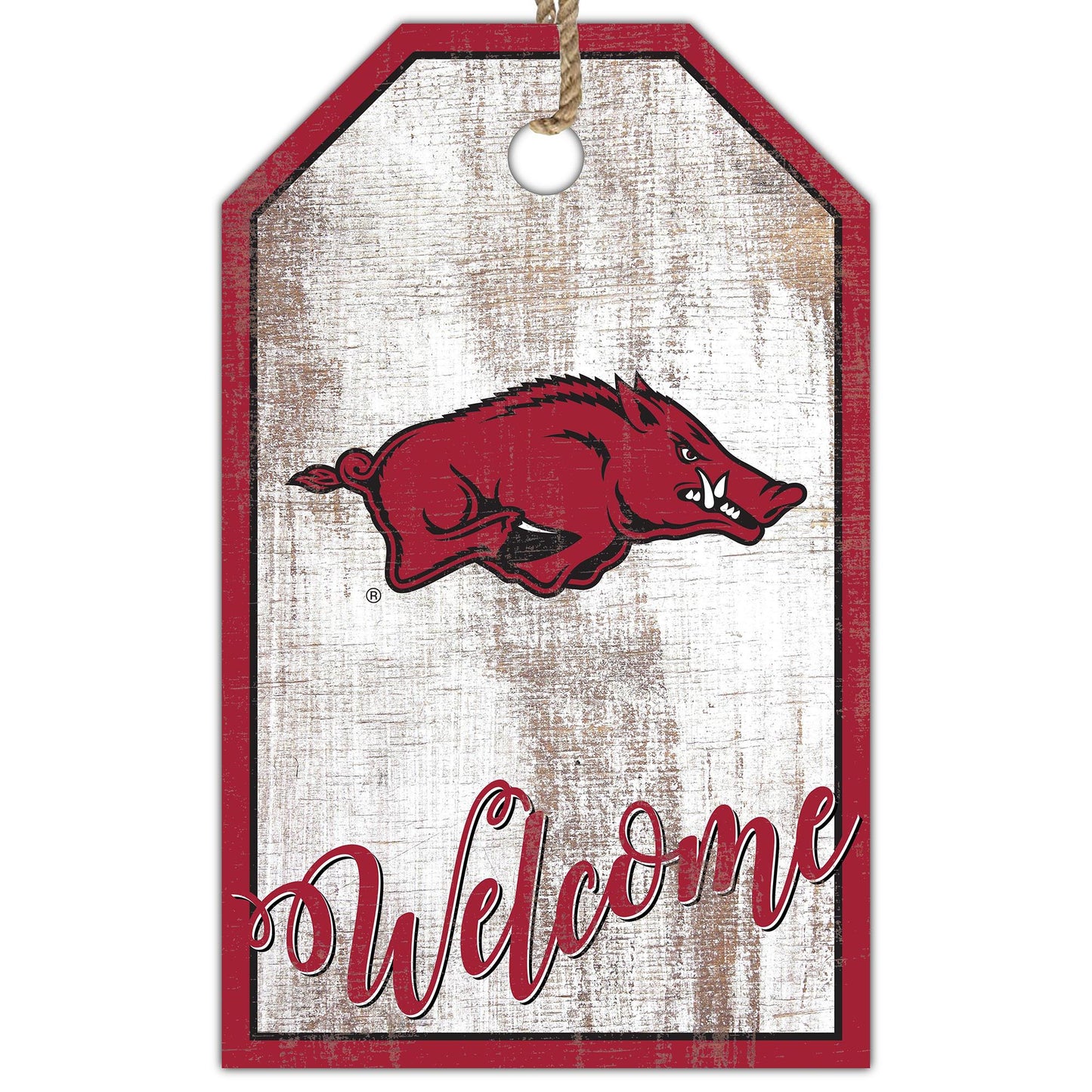 Arkansas Razorbacks 11'' x 19'' Welcome Team Tag Sign