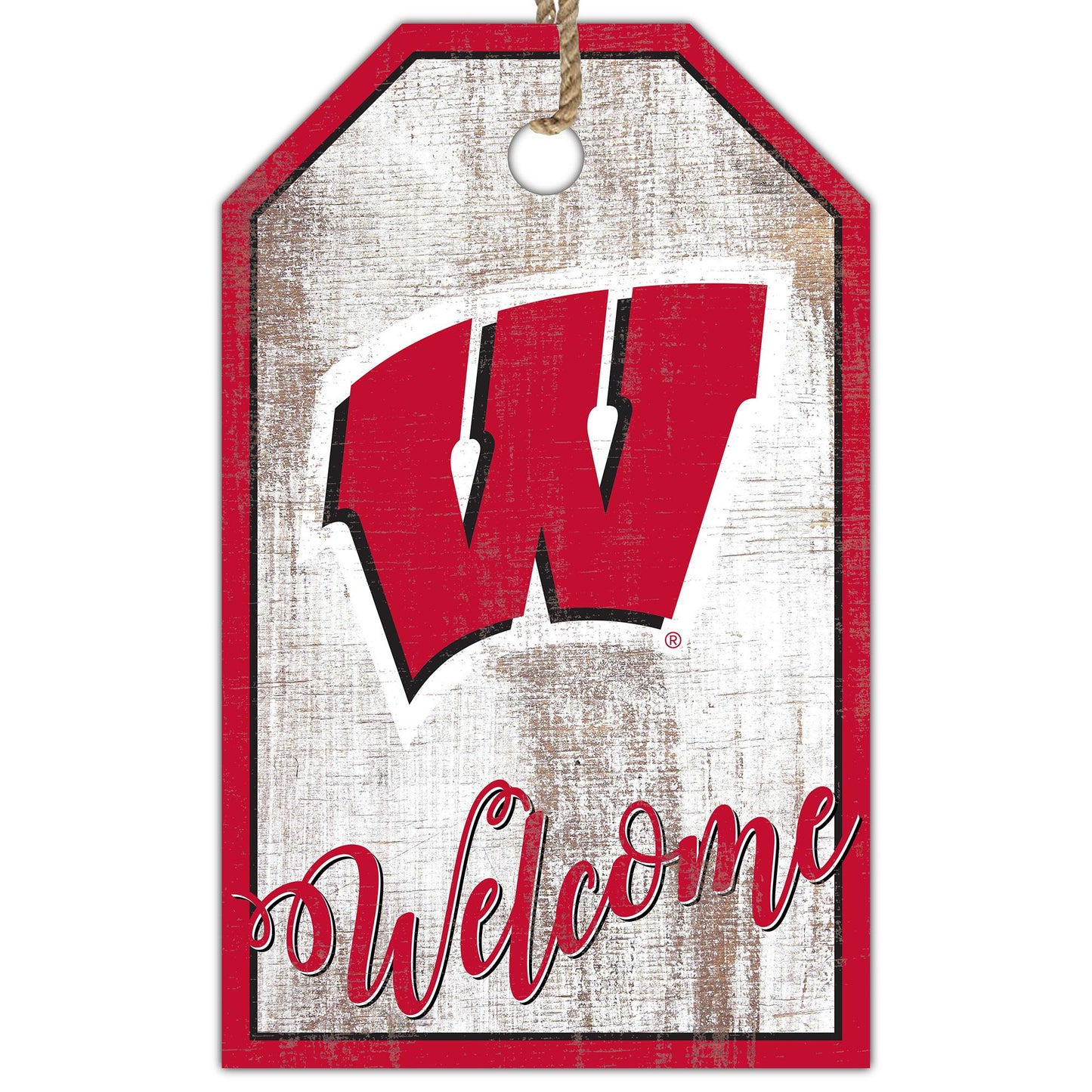 Wisconsin Badgers 11'' x 19'' Welcome Team Tag Sign