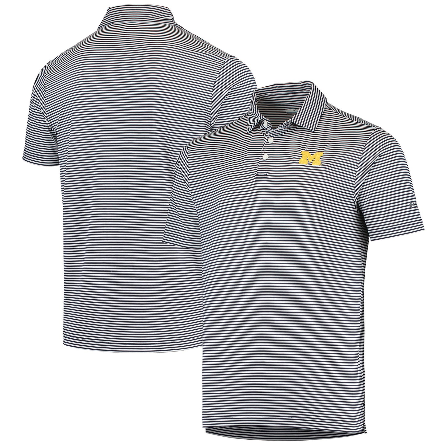 Men's Columbia Golf Navy Michigan Wolverines Club Invite Omni-Wick Polo