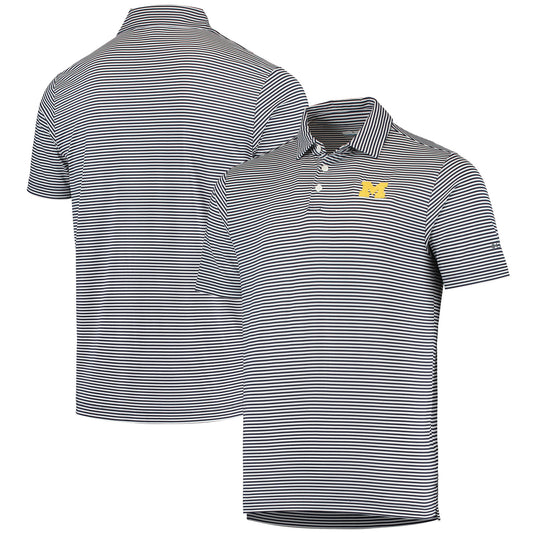 Men's Columbia Golf Navy Michigan Wolverines Club Invite Omni-Wick Polo