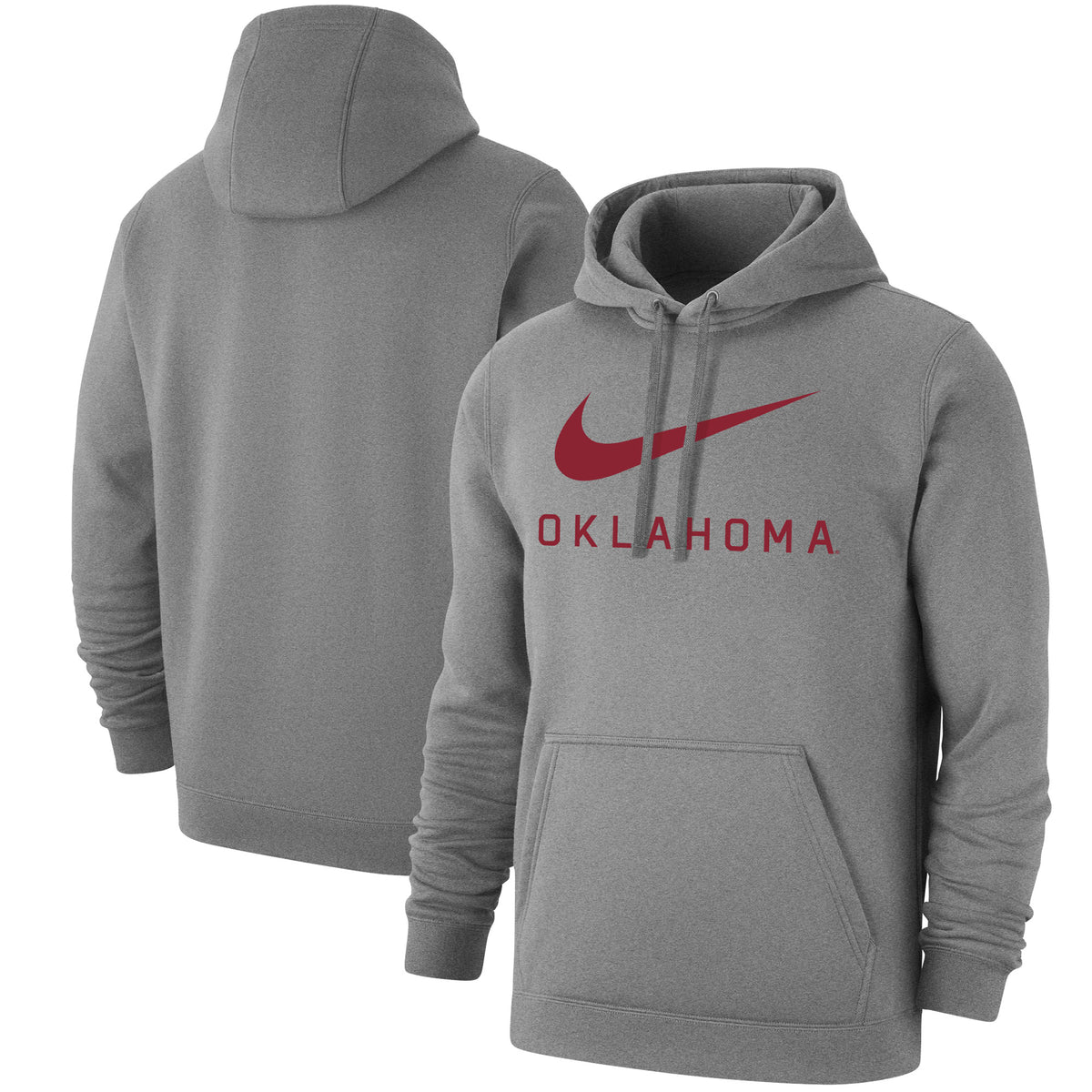 Men's Nike Gray Oklahoma Sooners Big Swoosh Club Pullover Hoodie