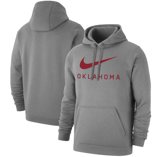 Men's Nike Gray Oklahoma Sooners Big Swoosh Club Pullover Hoodie