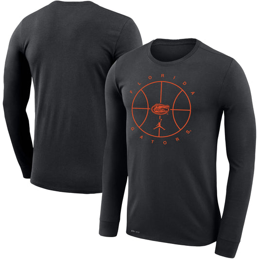 Men's Jordan Brand Black Florida Gators Basketball Icon Legend Performance Long Sleeve T-Shirt