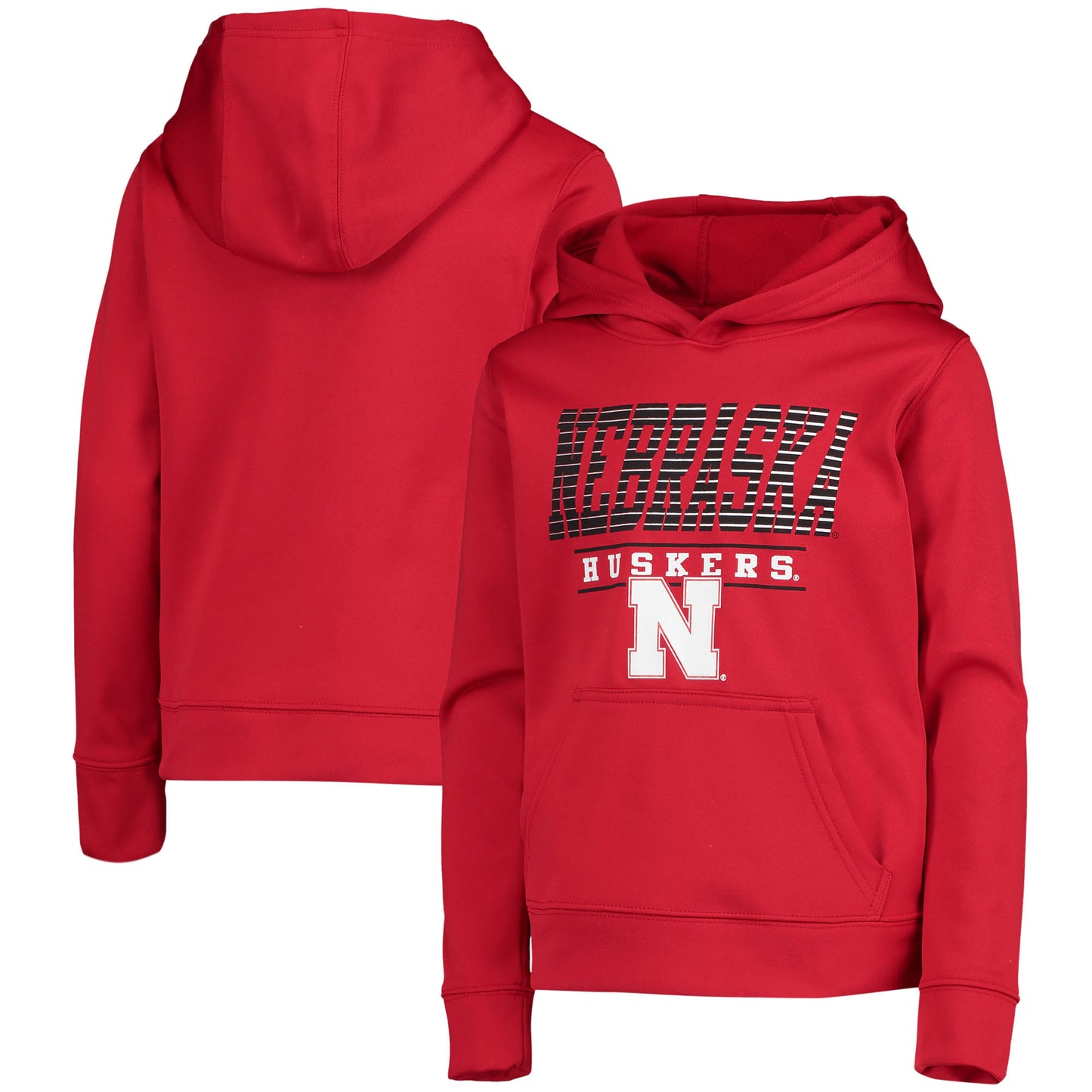 Youth Scarlet Nebraska Huskers Fast Pullover Hoodie