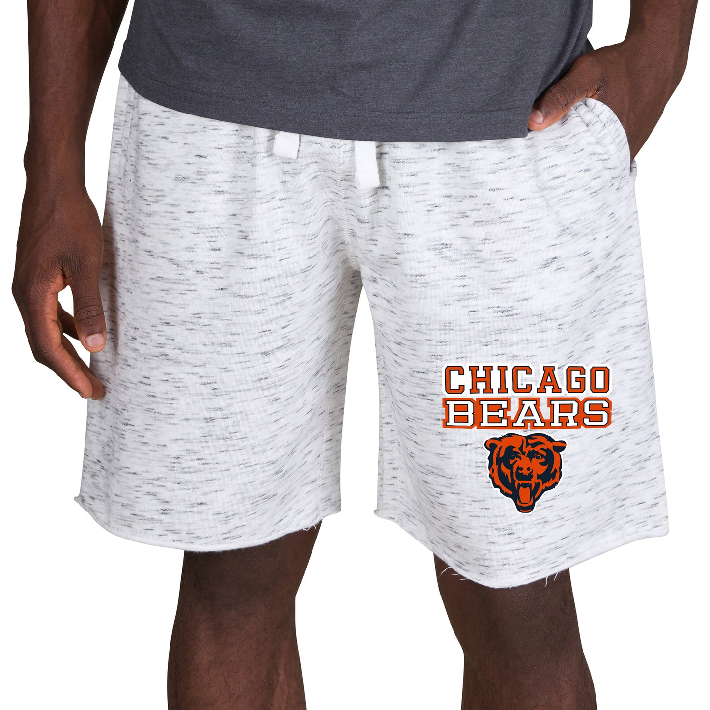 Men's Concepts Sport White/Charcoal Chicago Bears Alley Fleece Shorts