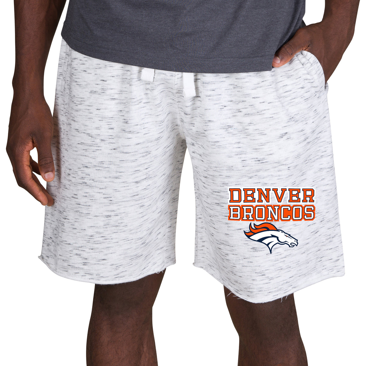 Men's Concepts Sport White/Charcoal Denver Broncos Alley Fleece Shorts