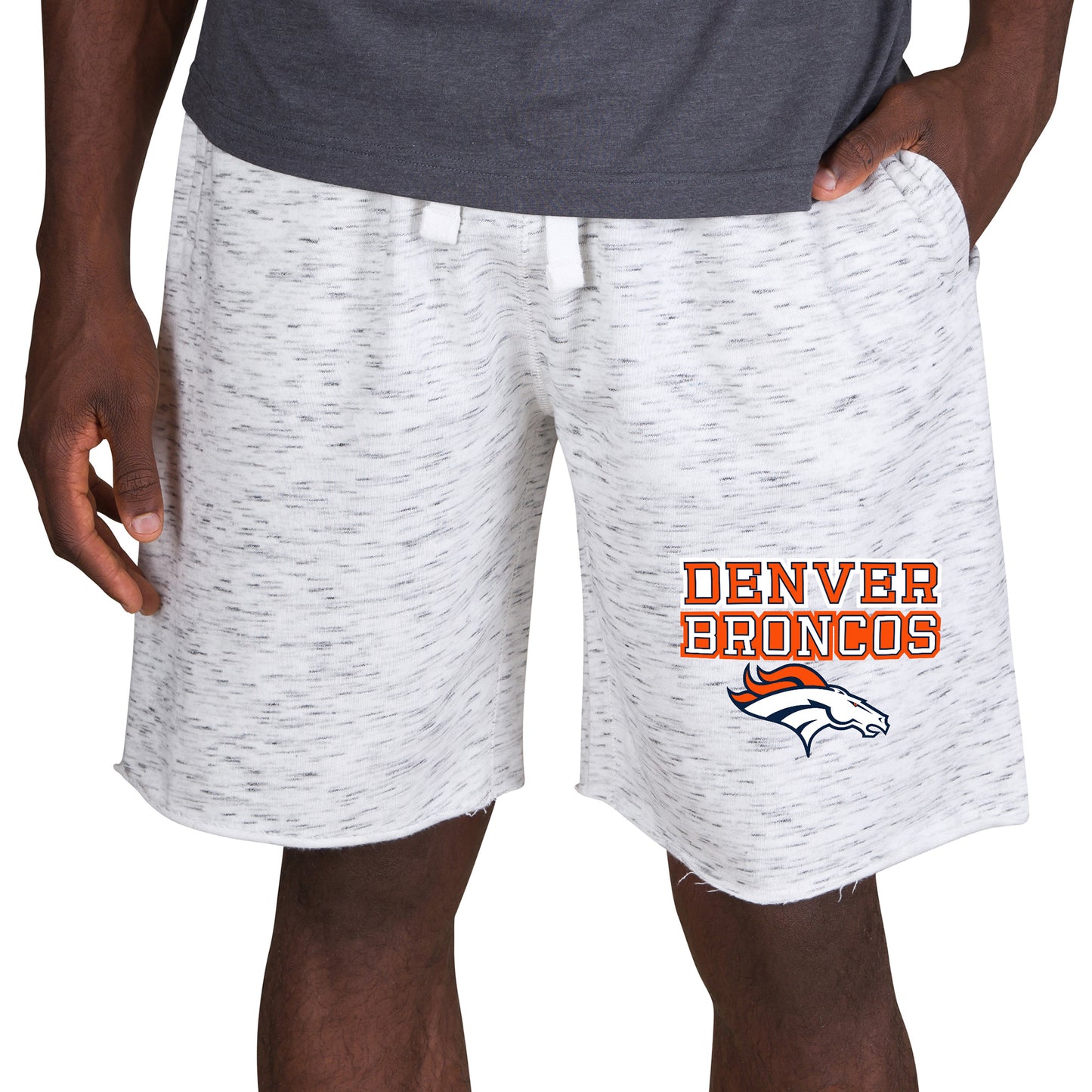 Men's Concepts Sport White/Charcoal Denver Broncos Alley Fleece Shorts