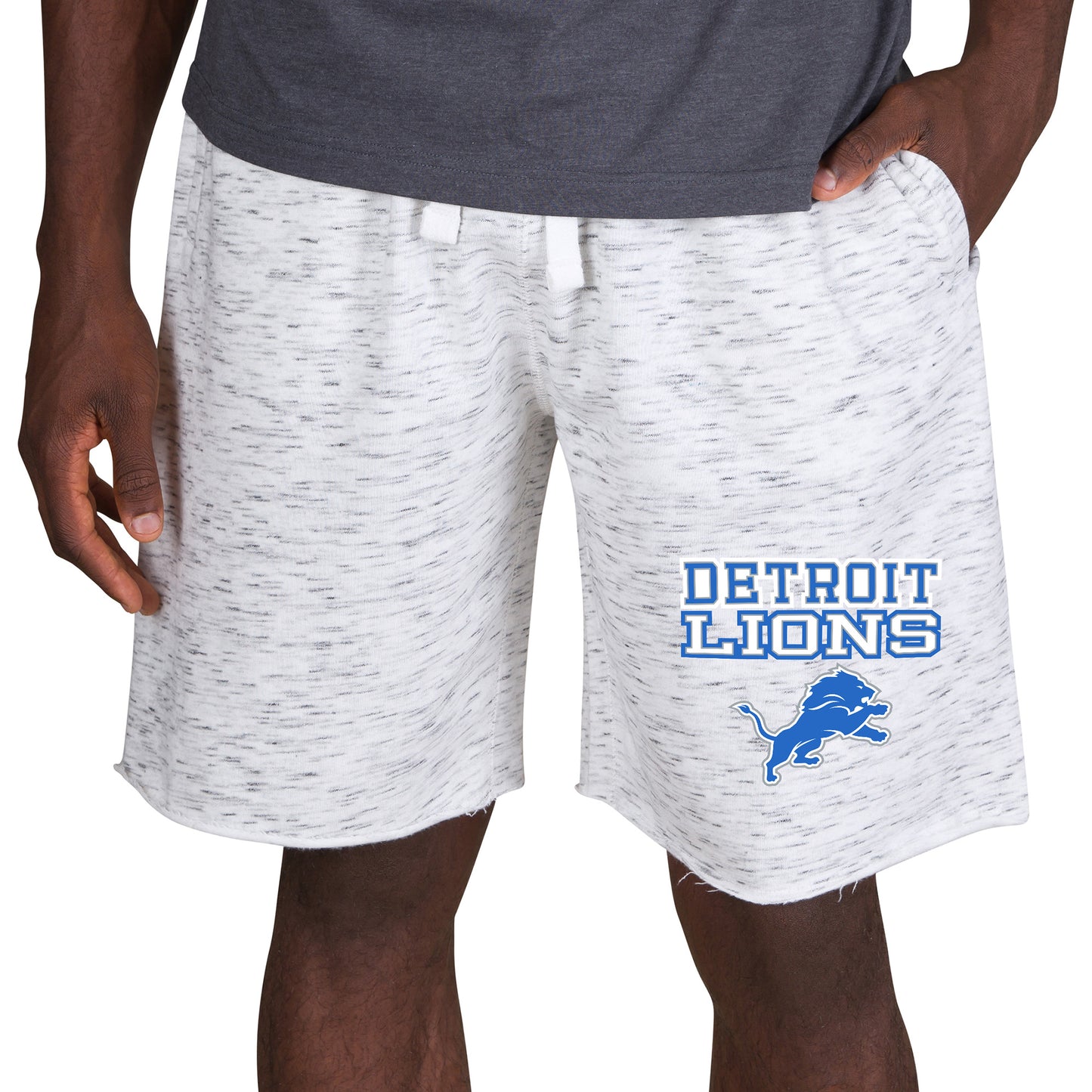 Men's Concepts Sport White/Charcoal Detroit Lions Alley Fleece Shorts