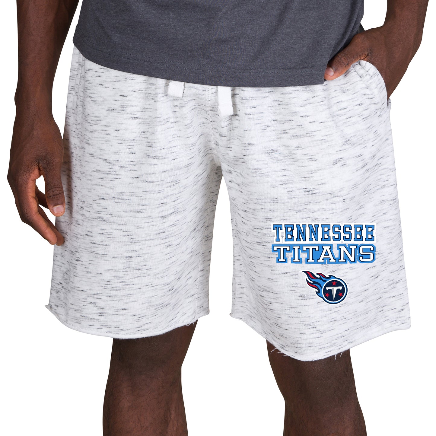 Men's Concepts Sport White/Charcoal Tennessee Titans Alley Fleece Shorts