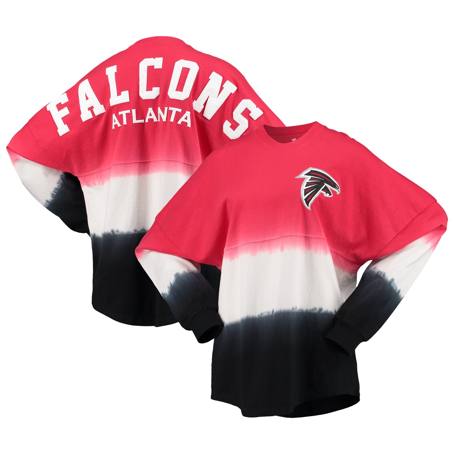 Women's Fanatics Red/Black Atlanta Falcons Ombre Long Sleeve T-Shirt