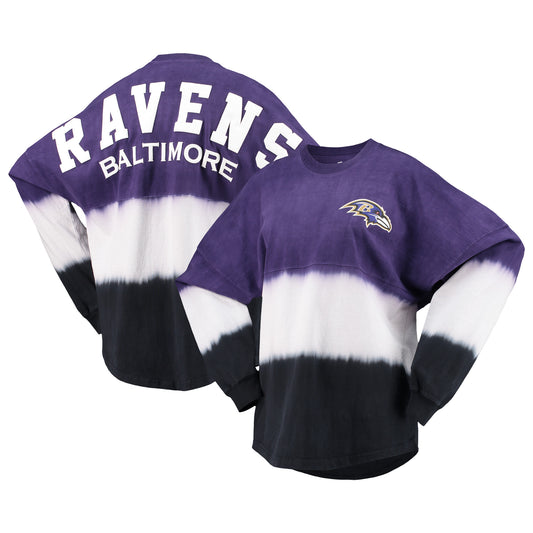 Women's Fanatics Purple/Black Baltimore Ravens Ombre Long Sleeve T-Shirt