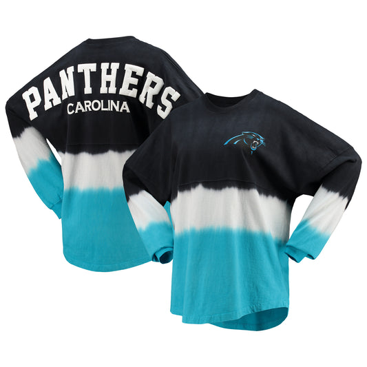 Women's Fanatics Black/Silver Carolina Panthers Ombre Long Sleeve T-Shirt