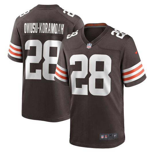 Men's Nike Jeremiah Owusu-Koramoah Brown Cleveland Browns Game Player Jersey