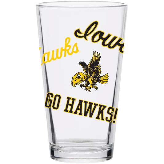 Iowa Hawkeyes 16oz. Medley Vintage Pint Glass