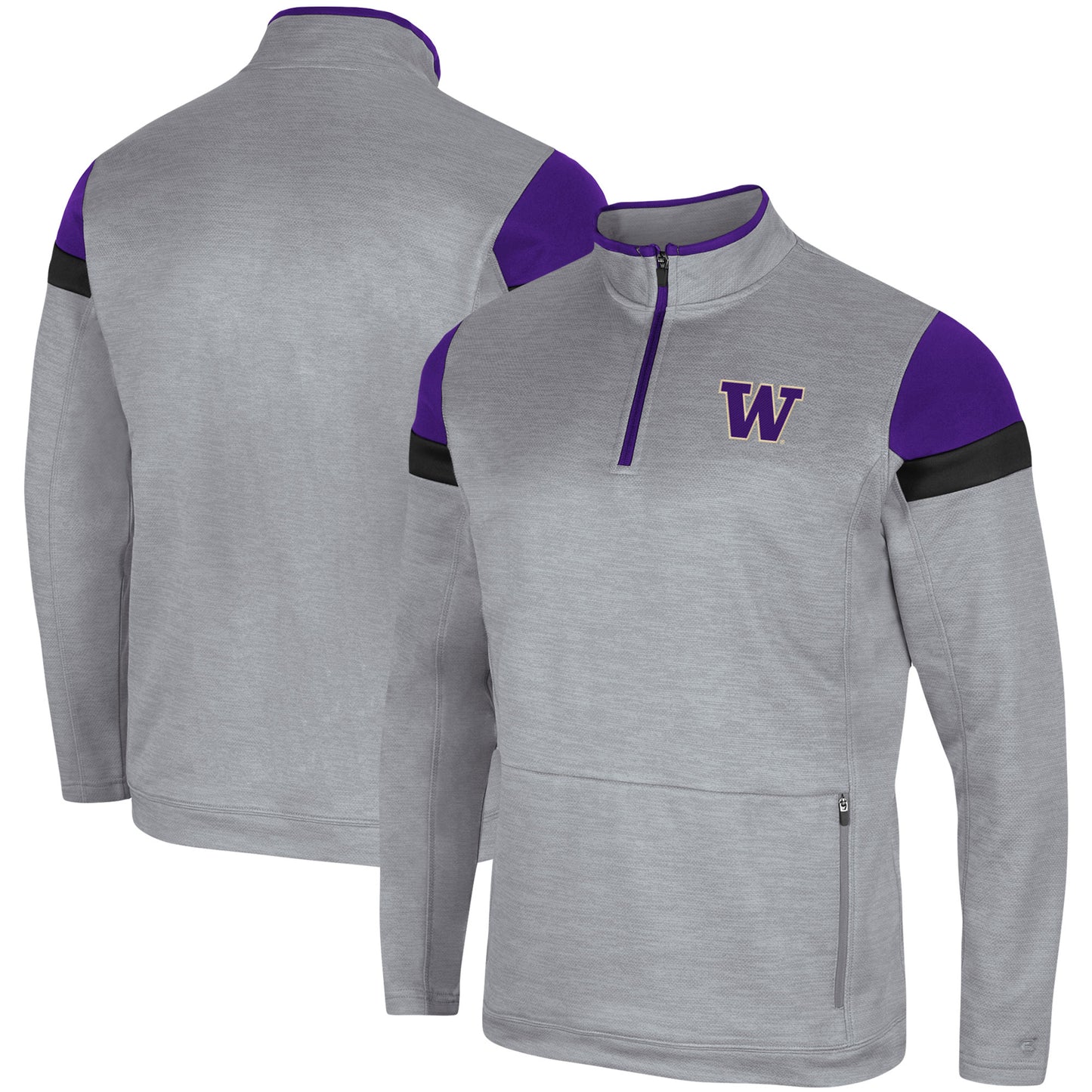 Men's Colosseum Gray Washington Huskies Bingo Quarter-Zip Jacket