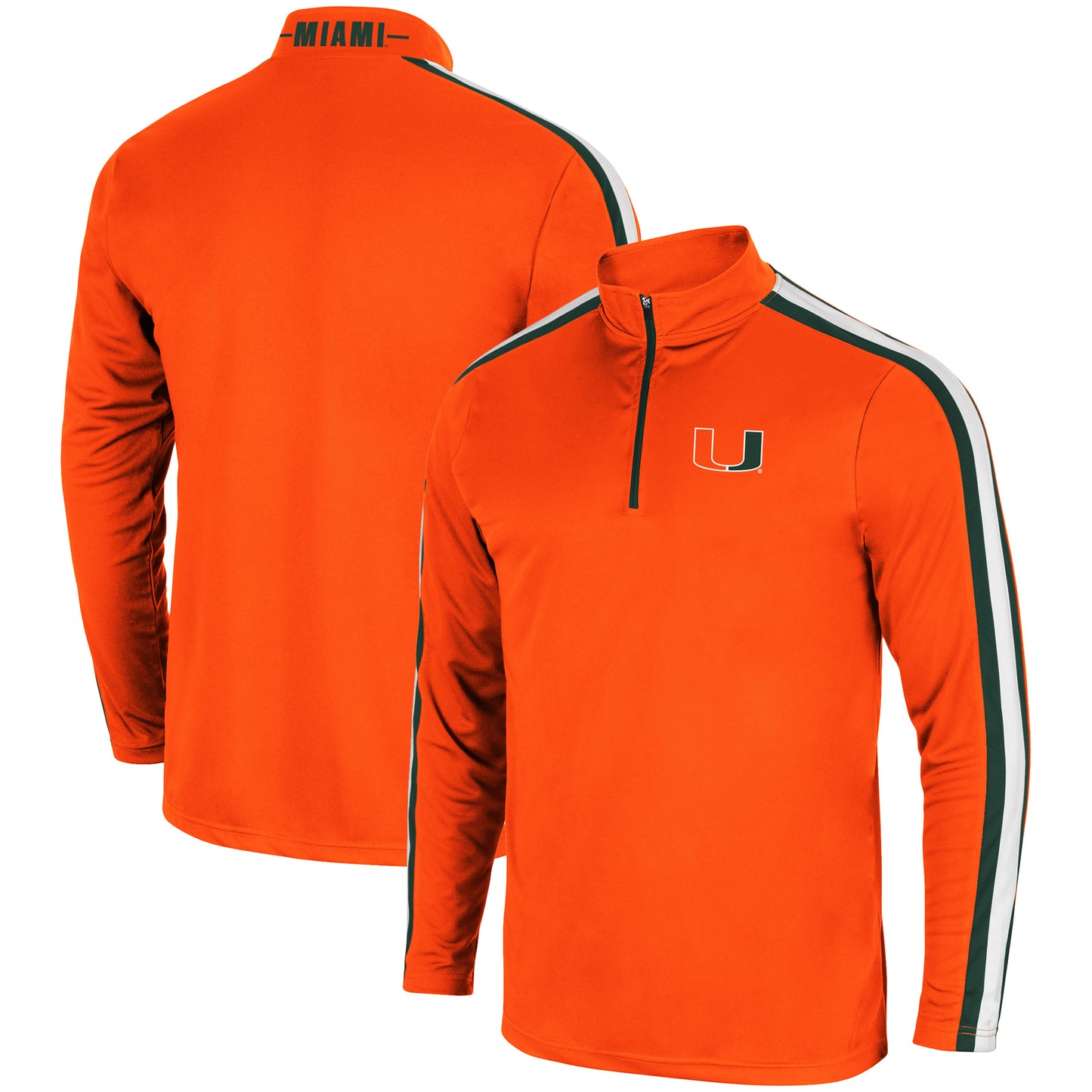 Men's Colosseum Orange Miami Hurricanes 1955 Quarter-Zip Jacket