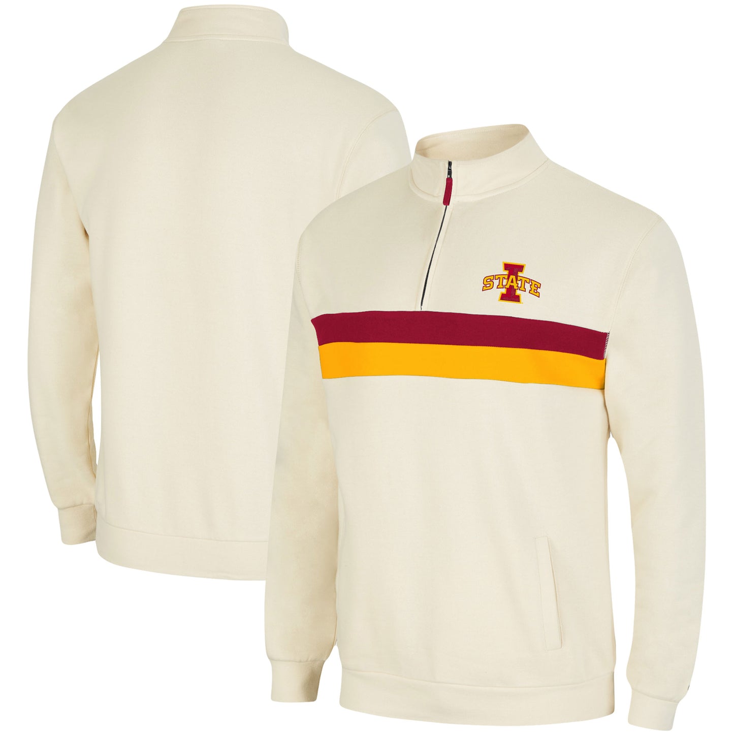 Men's Colosseum Cream Iowa State Cyclones Activities Quarter-Zip Jacket