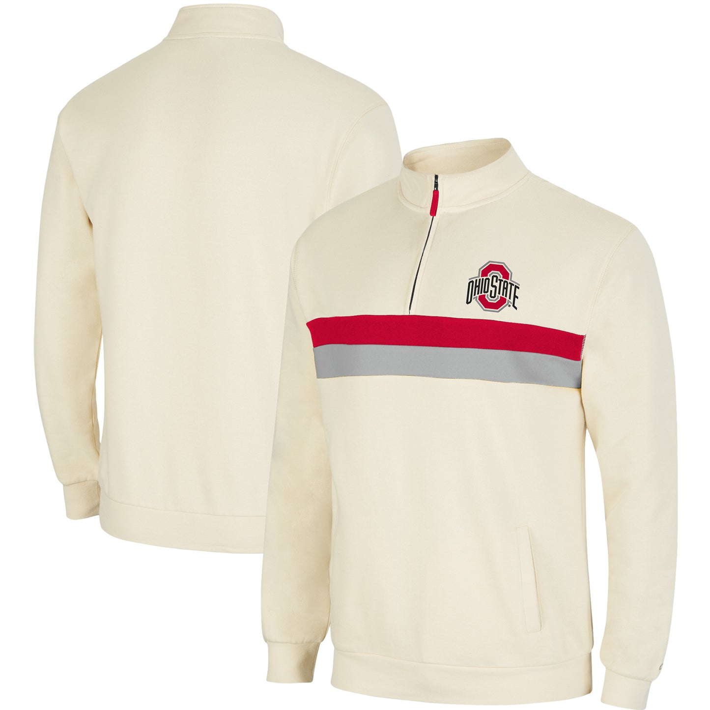 Men's Colosseum Cream Ohio State Buckeyes Activities Quarter-Zip Jacket