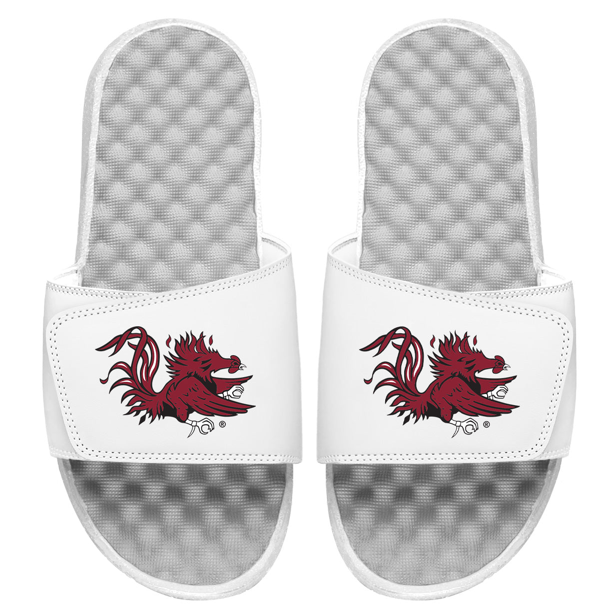 Youth ISlide White South Carolina Gamecocks Mascot Slide Sandals