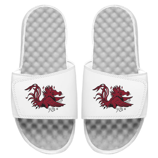 Youth ISlide White South Carolina Gamecocks Mascot Slide Sandals