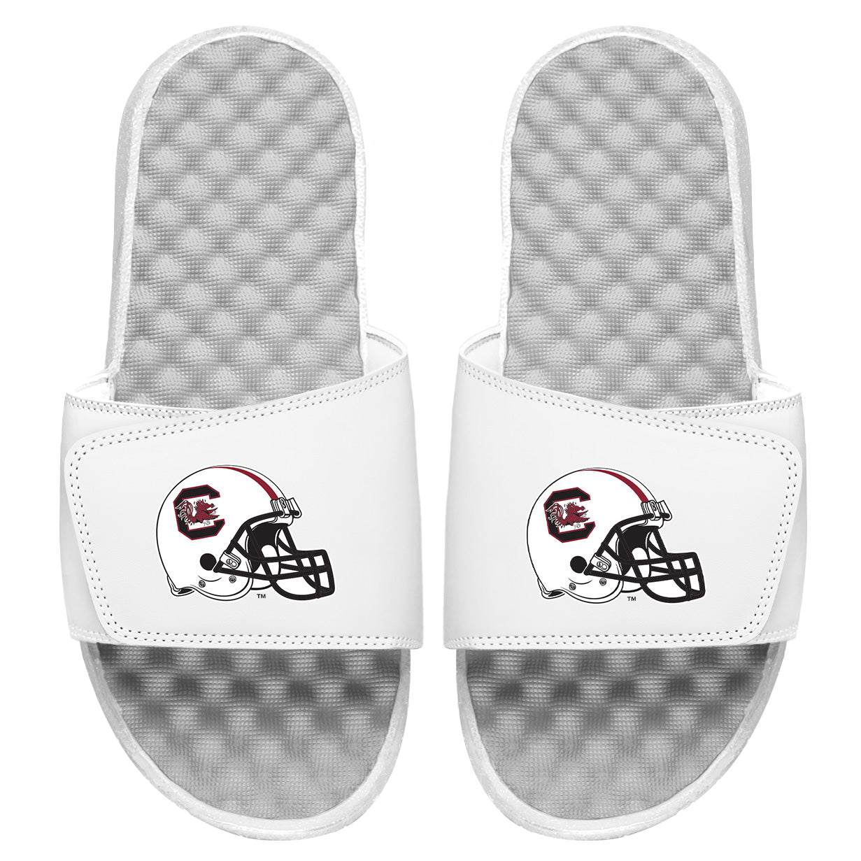 Men's ISlide White South Carolina Gamecocks Helmet Slide Sandals