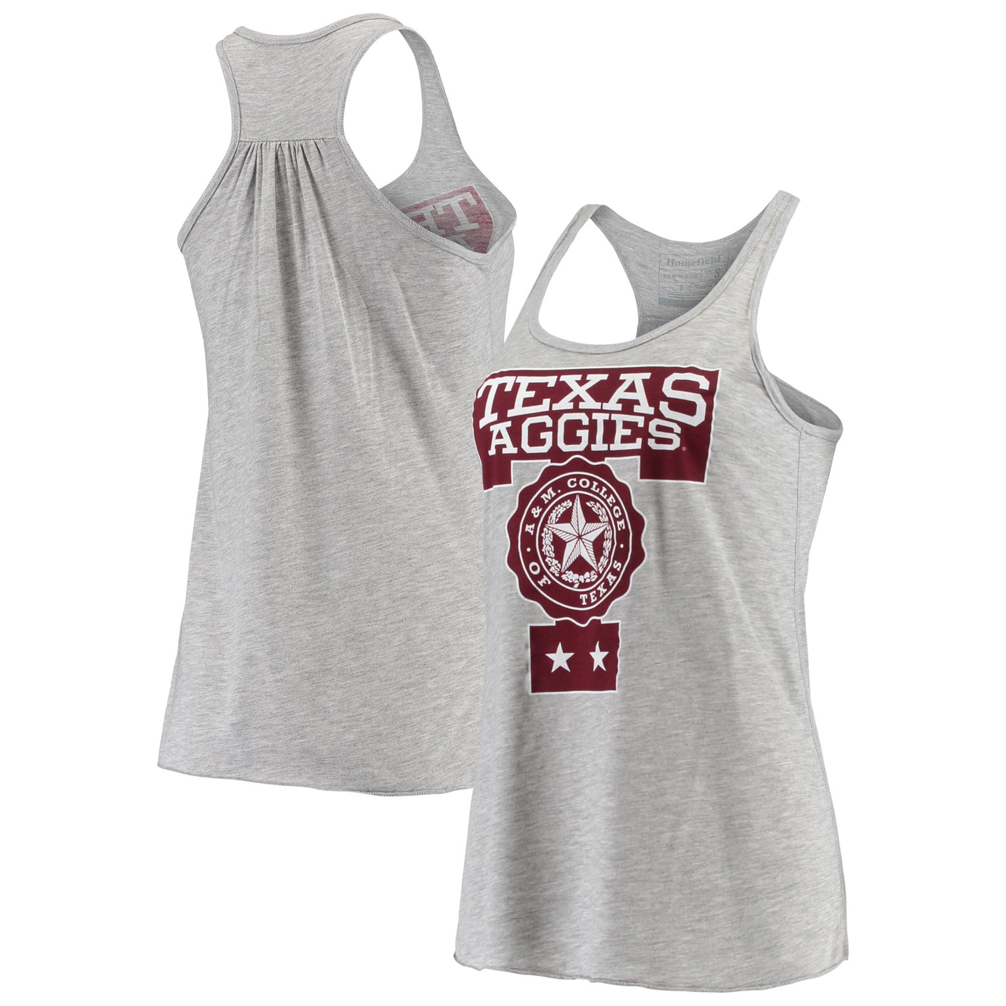 Women's Homefield Heather Gray Texas A&M Aggies Vintage Racerback Tank Top