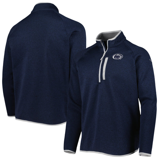 Men's Columbia Navy Penn State Nittany Lions Canyon Point Omni-Shield Raglan Half-Zip Pullover Top