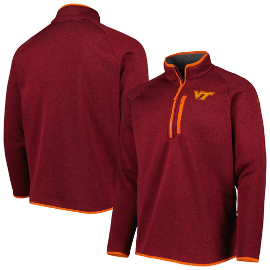 Men's Columbia Maroon Virginia Tech Hokies Canyon Point Omni-Shield Raglan Half-Zip Pullover Top