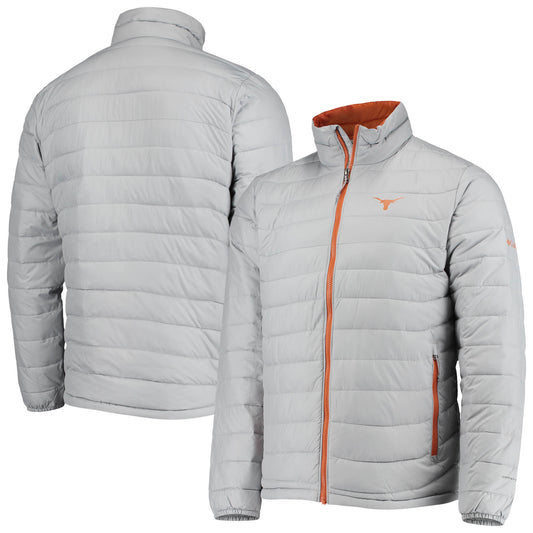 Men's Columbia Gray Texas Longhorns Powder Lite Omni-Heat Reflective Full-Zip Jacket