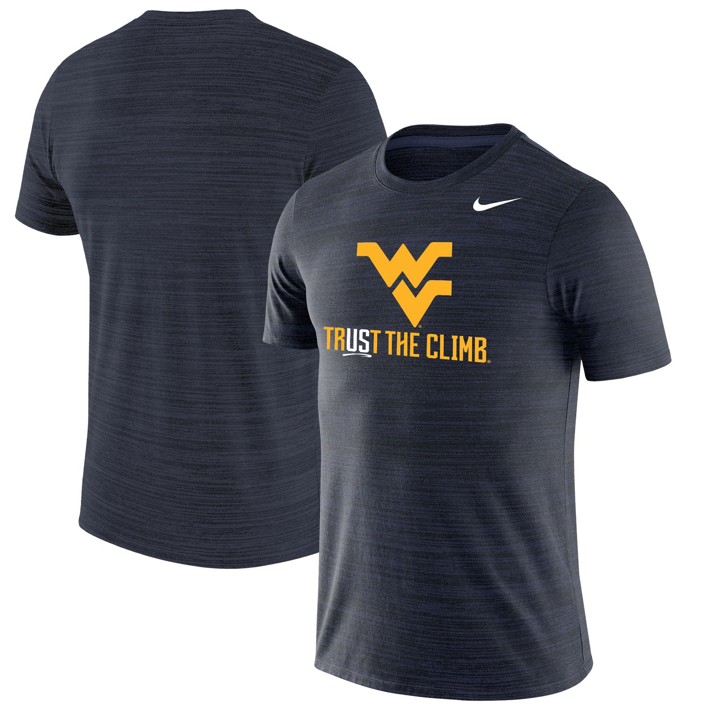 Men's Nike Navy West Virginia Mountaineers Trust the Climb Velocity Legend T-Shirt