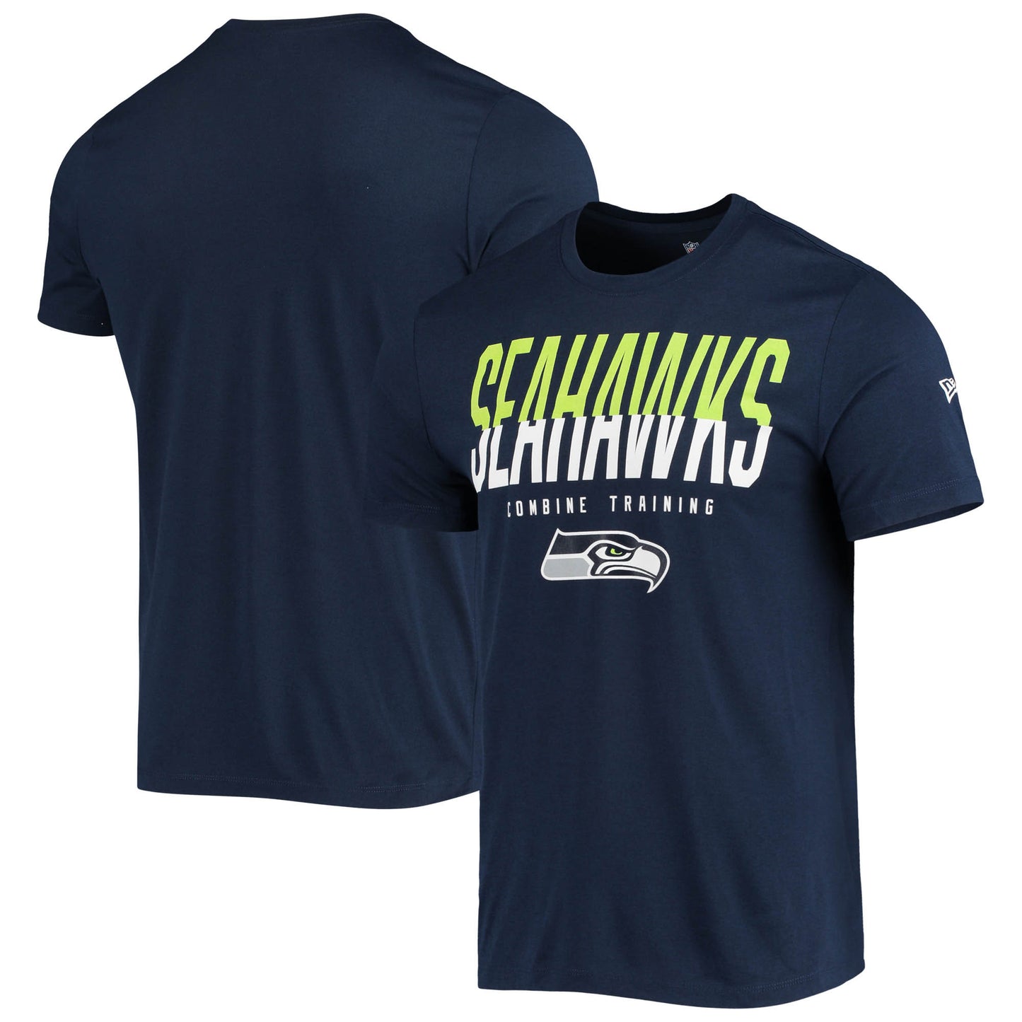 Men's New Era College Navy Seattle Seahawks Combine Authentic Big Stage T-Shirt