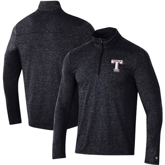 Men's Champion Heathered Black Texas A&M Aggies Field Day Quarter-Zip Jacket