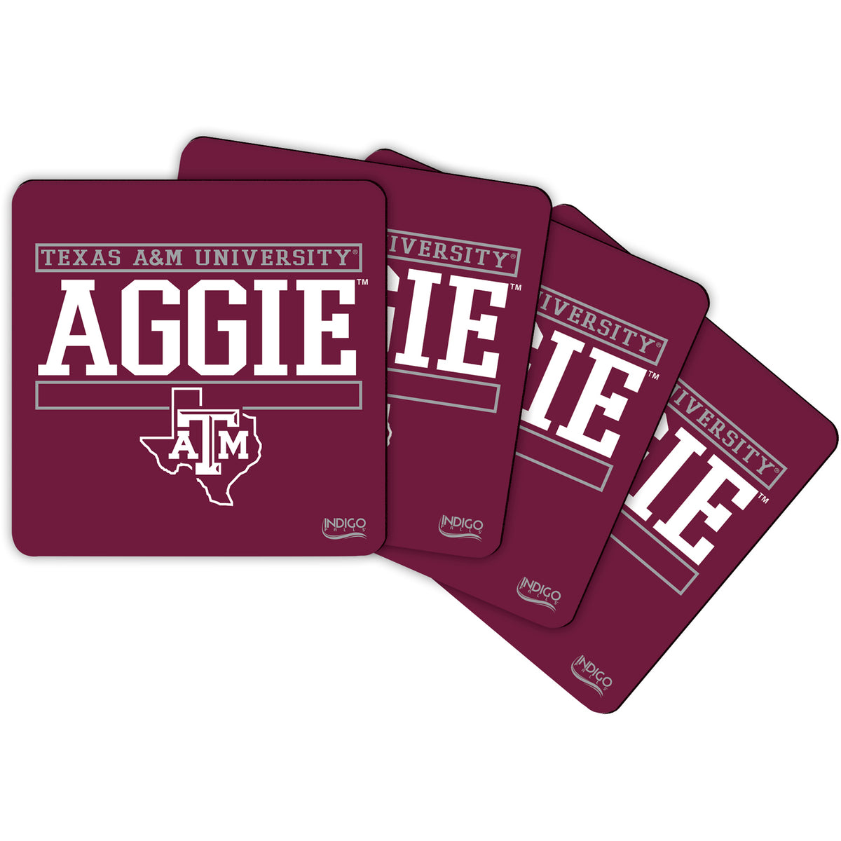 Texas A&M Aggies Alumni 4-Pack Neoprene Coaster Set