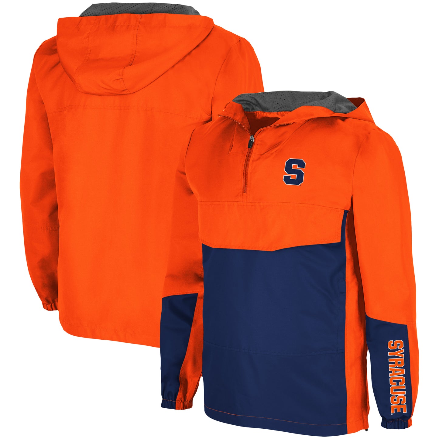 Men's Colosseum Orange Syracuse Orange Freeway Theory Quarter-Zip Anorak Hoodie