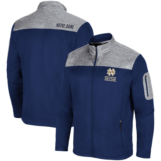 Men's Colosseum Navy Notre Dame Fighting Irish Third Wheel Full-Zip Jacket