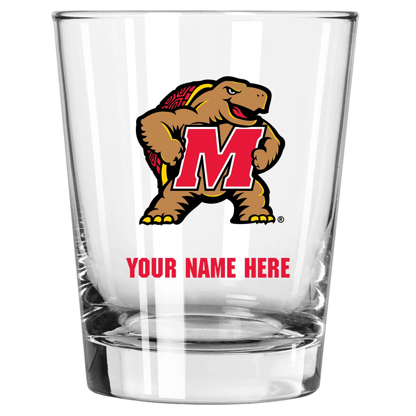 Maryland Terrapins 15oz. Personalized Double Old Fashioned Glass