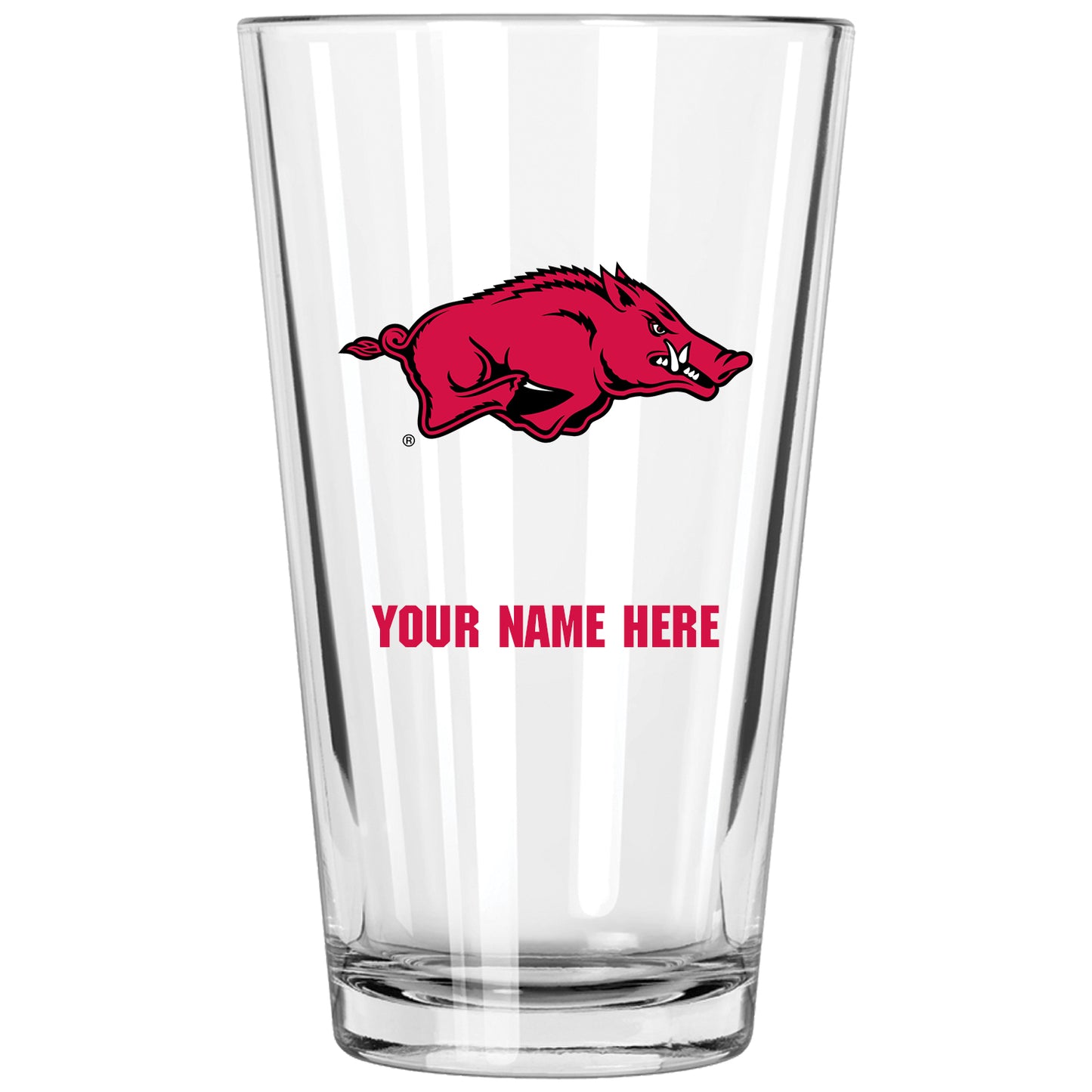 Arkansas Razorbacks 16oz. Personalized Pint Glass