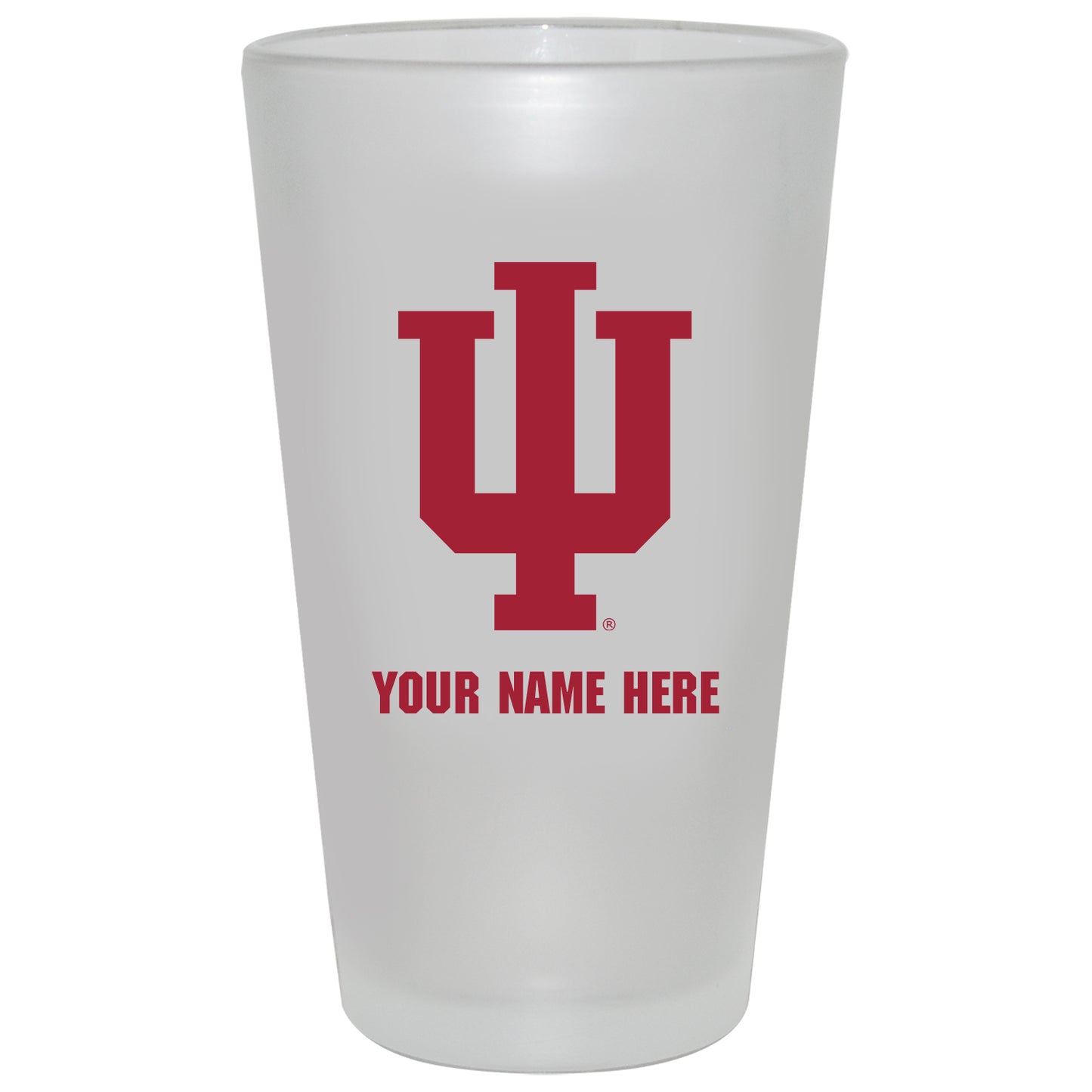 Indiana Hoosiers 16oz. Frosted Personalized Pint Glass