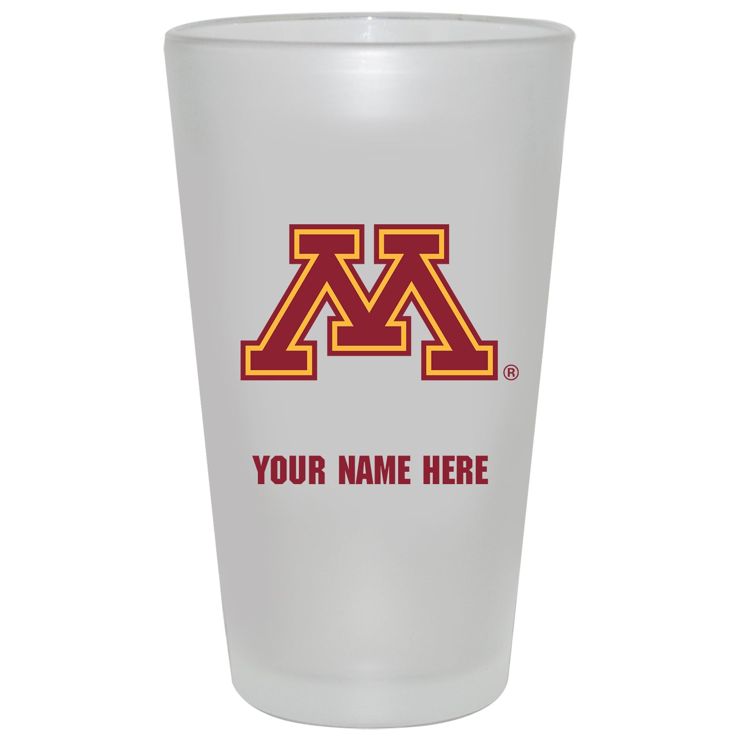 Minnesota Golden Gophers 16oz. Frosted Personalized Pint Glass