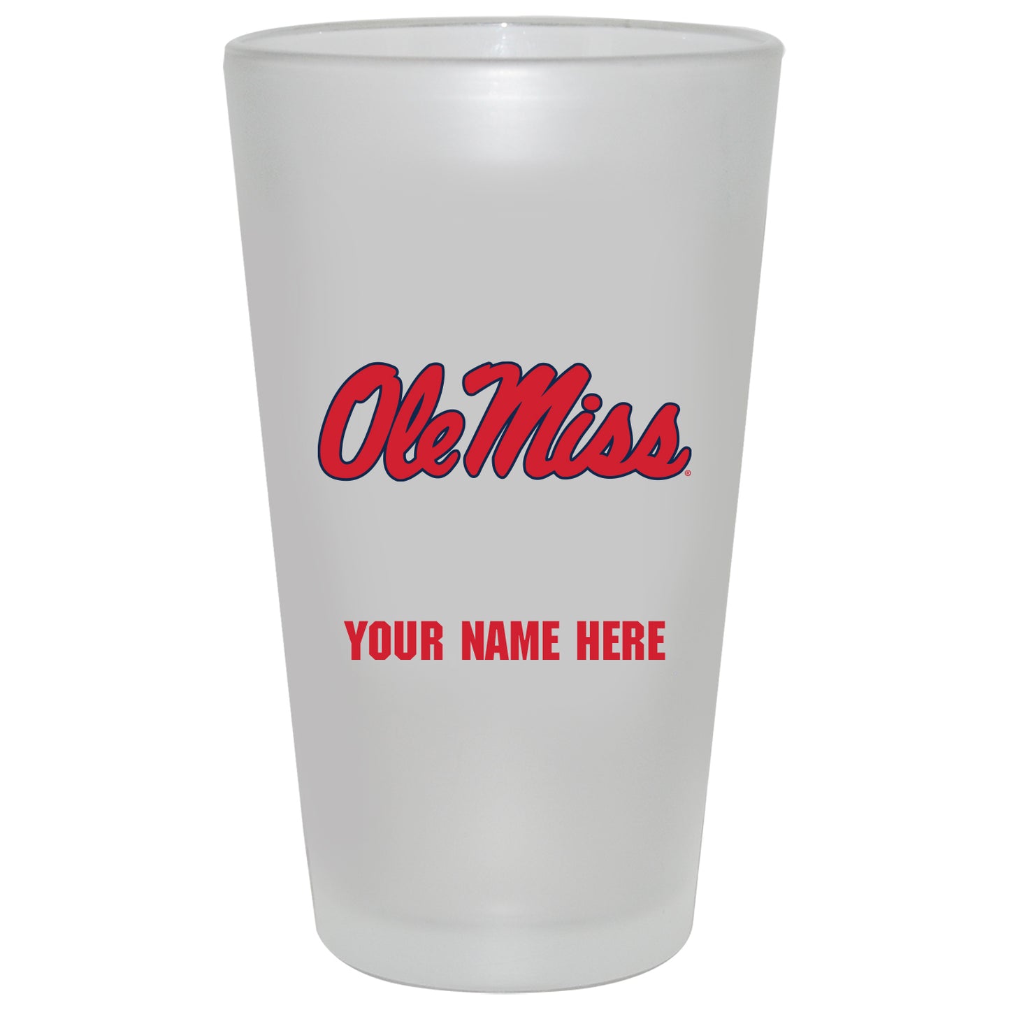 Ole Miss Rebels 16oz. Frosted Personalized Pint Glass