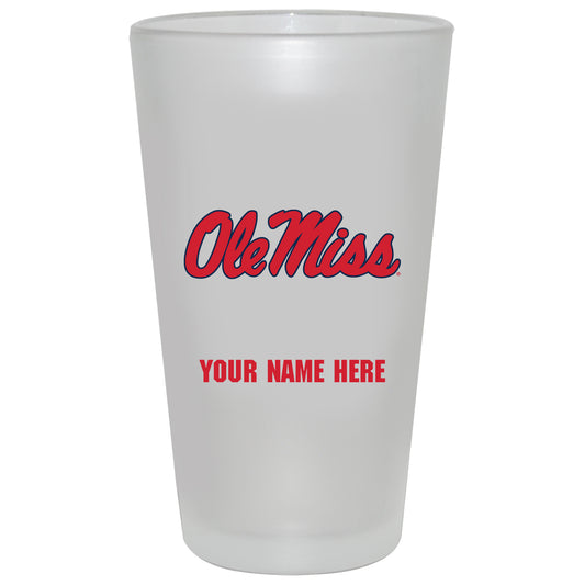 Ole Miss Rebels 16oz. Frosted Personalized Pint Glass