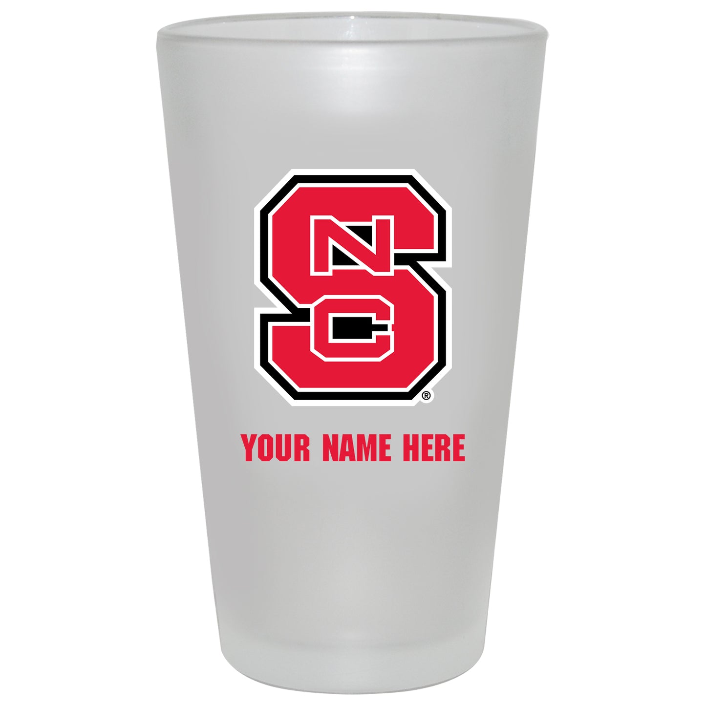 NC State Wolfpack 16oz. Frosted Personalized Pint Glass