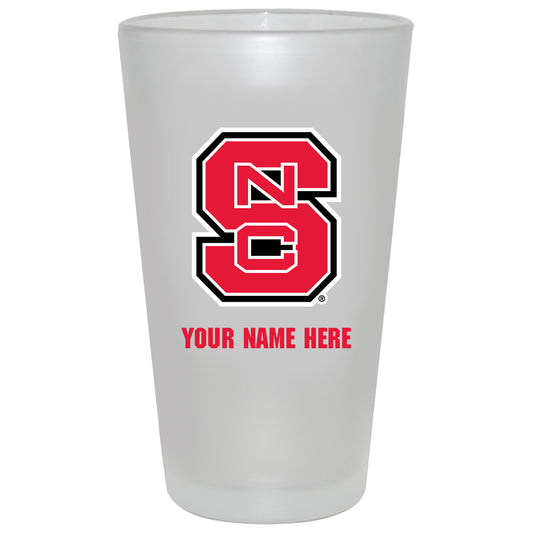 NC State Wolfpack 16oz. Frosted Personalized Pint Glass