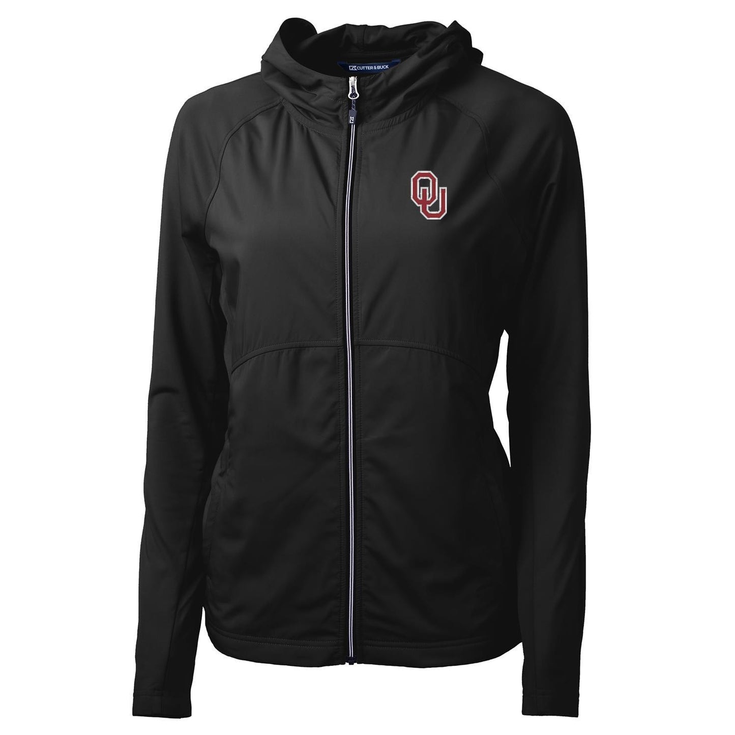 Women's Cutter & Buck Black Oklahoma Sooners Adapt Eco Knit Full-Zip Jacket