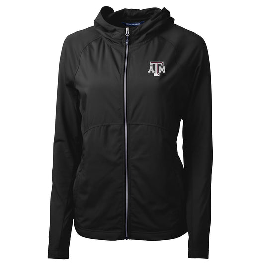 Women's Cutter & Buck Black Texas A&M Aggies Adapt Eco Knit Full-Zip Jacket