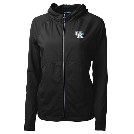 Women's Cutter & Buck Black Kentucky Wildcats Adapt Eco Knit Full-Zip Jacket